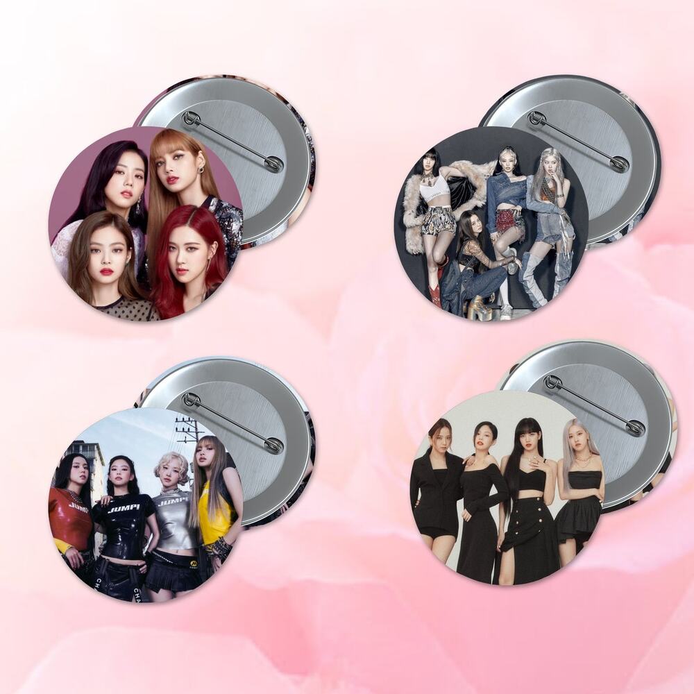 Blackpink 1.5 inch Pinback Button 4 Pack KPop Music Group Band Stocking Stuffer